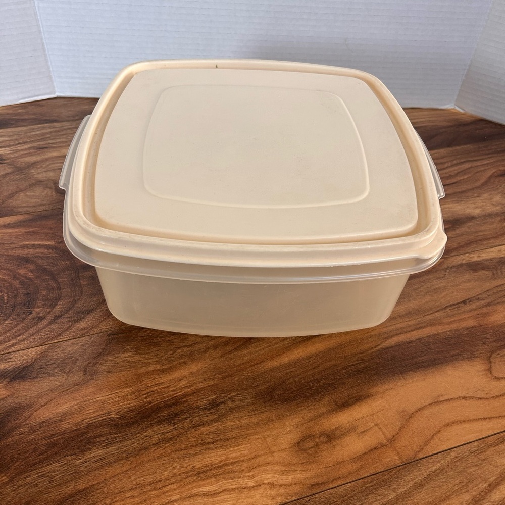 Rubbermaid Servin Saver Storage Container #4 19 Cups Almond Lid Square Vtg